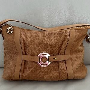 ✨ Gherardini Monogram Shoulder Bag with Gold Accents